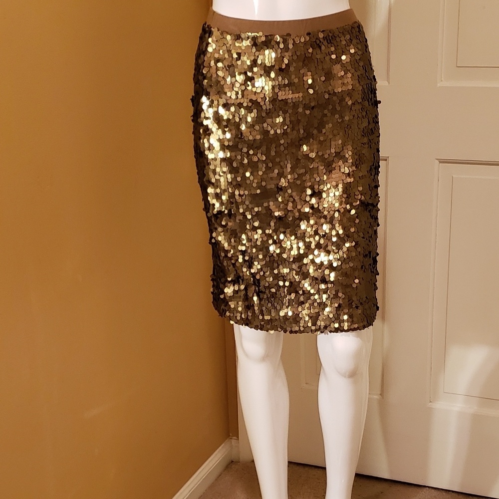 NY & CO Collection Gold Sequin Skirt size XSmall